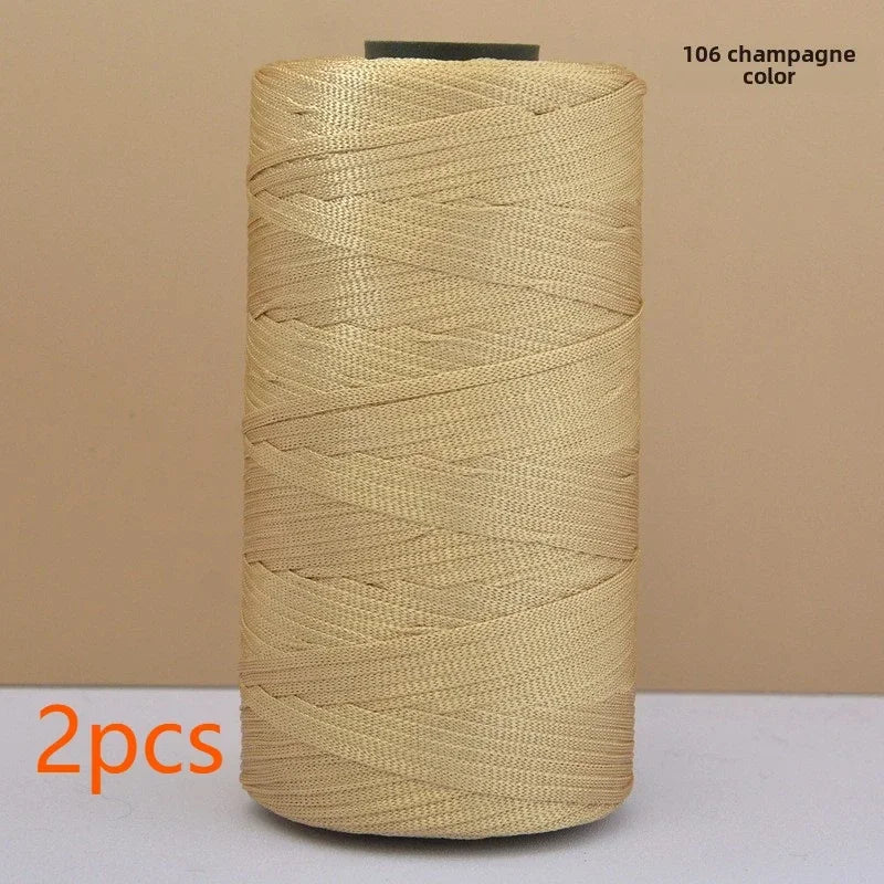 2Pcs 500g ice silk bright cotton and linen thread 500g personalized hand-woven crocheted DIY available hook bag hat seat cushion