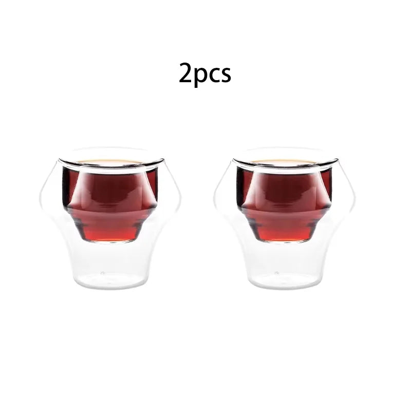 MHW-3BOMBER Double Wall Glass Espresso Cups Anti-scald Reusable Tea Mug Shot Glass Wine Cup Art Home Barista Coffee Accessories