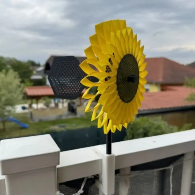 3D Print Sunflower Wind Spinner Sunflower Yard Spinners Heavy Duty Waterproof Weatherproof For Garden Decoration