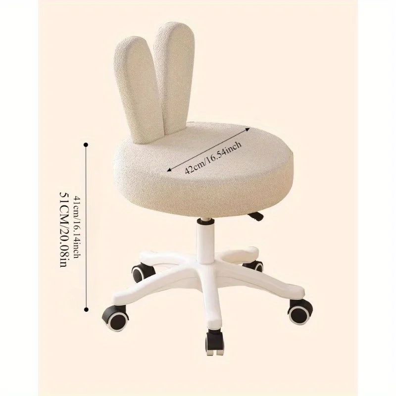 Rabbit Ear Makeup Chair Cream Wind Lamb Fleece Chair Bedroom Computer Back Chair Nail Shop Cartoon Lifting Dressing Stool