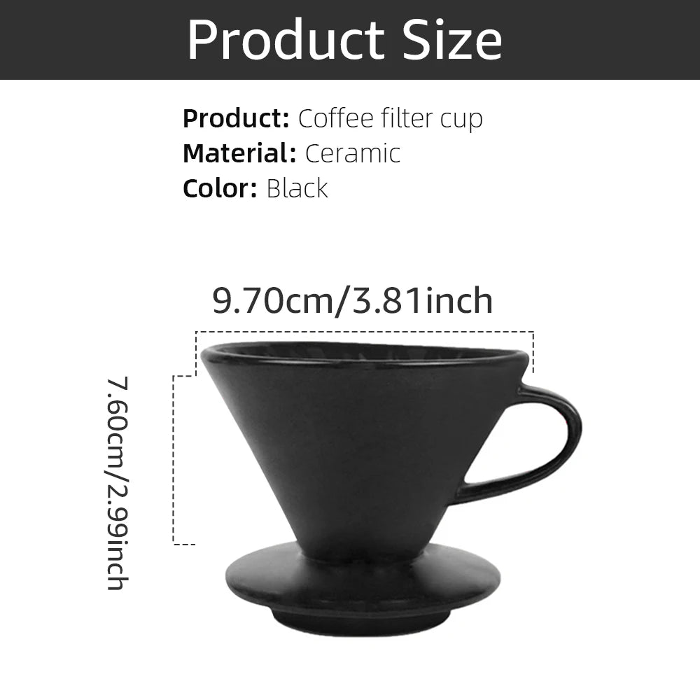 Ceramic Coffee Filter Cup Reusable Filters Coffee Maker Conical Hand Flush Single Drip Filter Cup Barista Tool Cake Cup