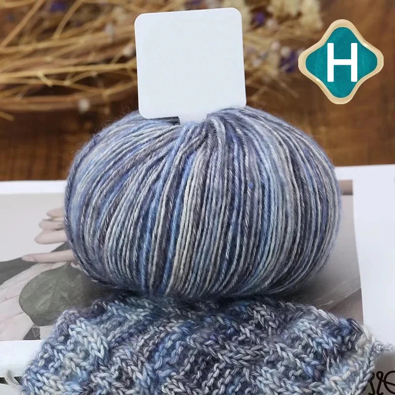 50g/Ball Crochet Knitting Combed Cotton Gradient Yarn Soft Milk Wool Yarn For Scarf Sweater Hat Clothing DIY Needlework Thread