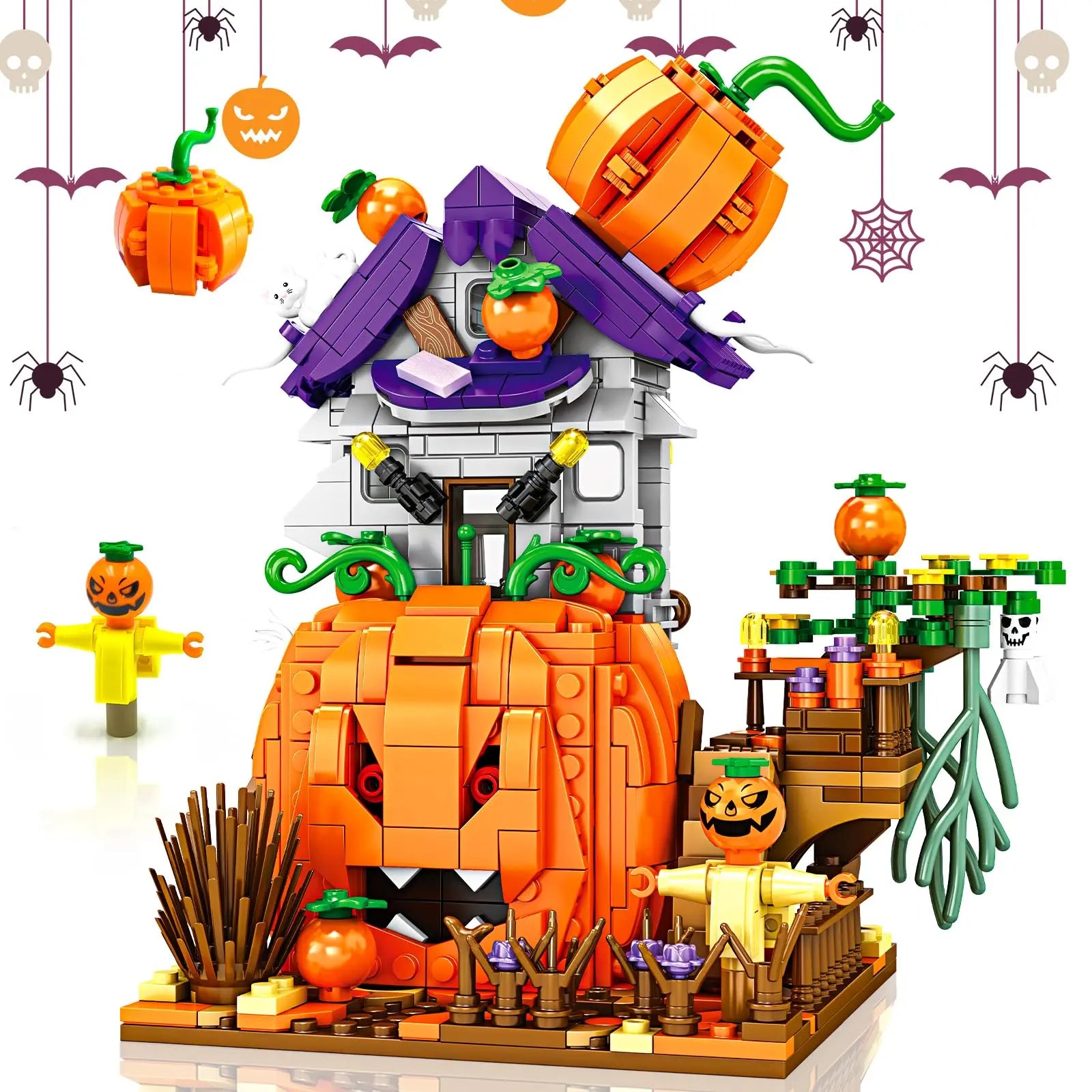 TOYLINX Halloween Series Decorative Building Block Cabin Model - Home Decor ABS Building Block Toys, Festive Gifts for Kids