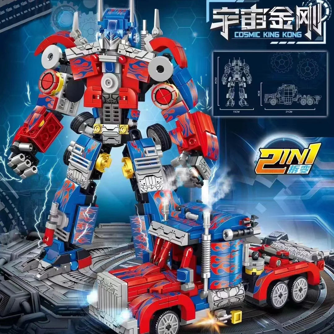 ToylinX 478pcs Transforming Building Set,Collectible 2 in 1 Transformation Robot and Truck Building Block,Easter Gifts for Kid