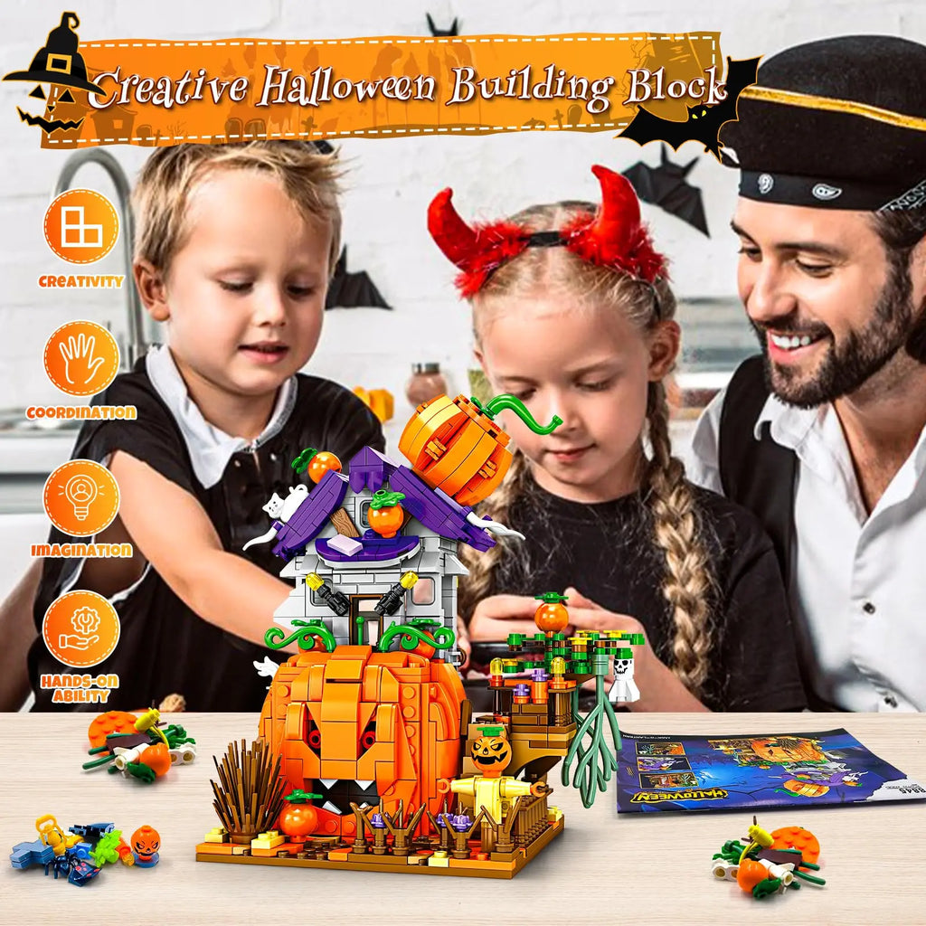 TOYLINX Halloween Series Decorative Building Block Cabin Model - Home Decor ABS Building Block Toys, Festive Gifts for Kids