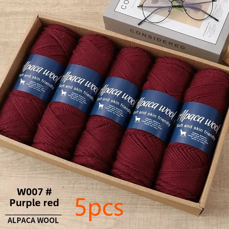 5pcs Camel wool needle thread, comfortable and soft to the touch, hand-woven scarves and other DIY medium and thick wool balls