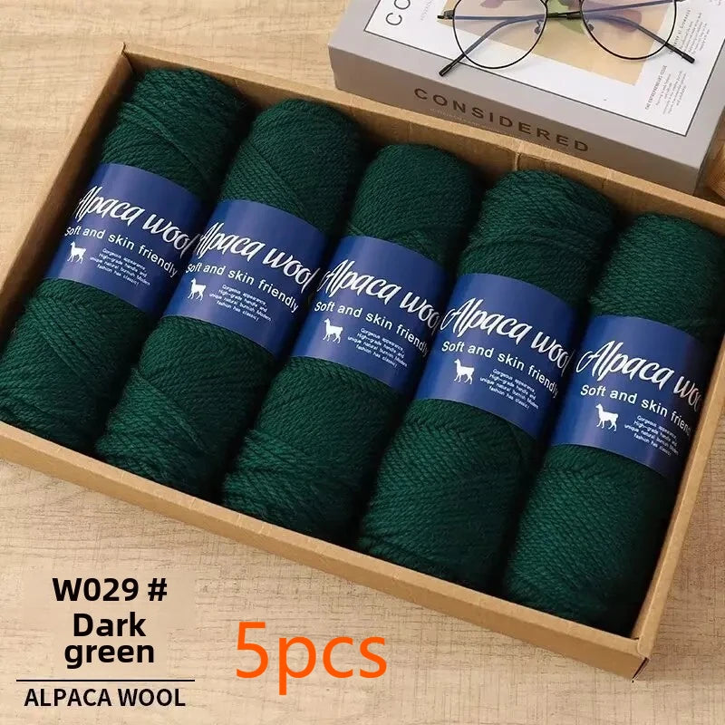 5pcs Camel wool needle thread, comfortable and soft to the touch, hand-woven scarves and other DIY medium and thick wool balls