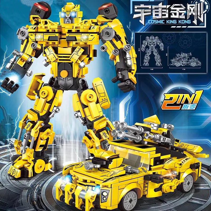 ToylinX 478pcs Transforming Building Set,Collectible 2 in 1 Transformation Robot and Truck Building Block,Easter Gifts for Kid