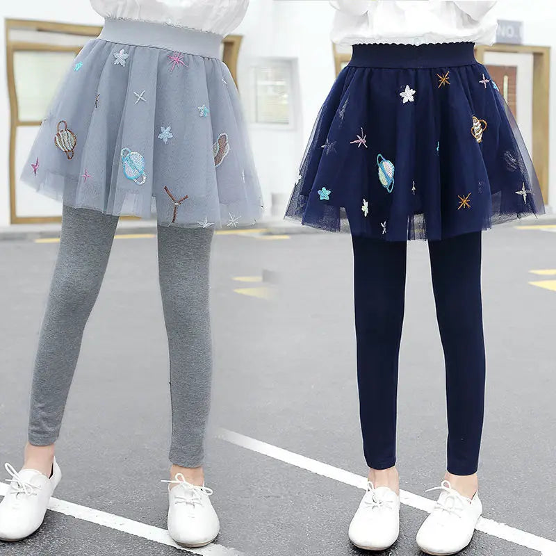 2025 New Spring Autumn TUTU Skirt Leggings Girls Kids Casual Pants Comfortable Cute Baby Clothes Children Clothing