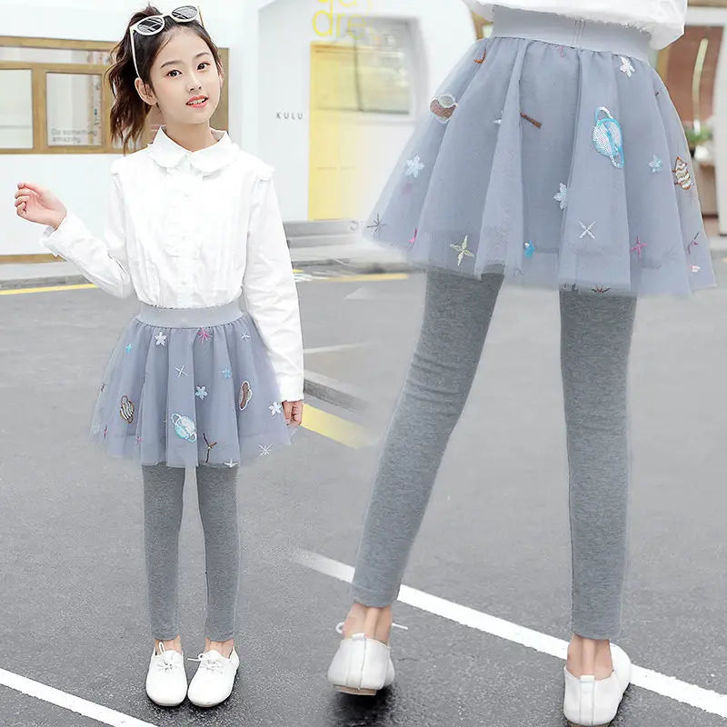 2025 New Spring Autumn TUTU Skirt Leggings Girls Kids Casual Pants Comfortable Cute Baby Clothes Children Clothing
