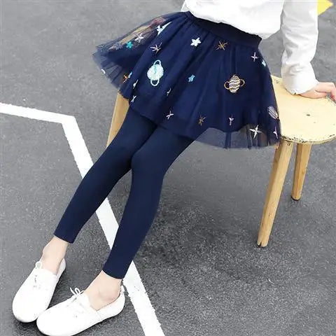 2025 New Spring Autumn TUTU Skirt Leggings Girls Kids Casual Pants Comfortable Cute Baby Clothes Children Clothing