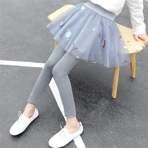 2025 New Spring Autumn TUTU Skirt Leggings Girls Kids Casual Pants Comfortable Cute Baby Clothes Children Clothing
