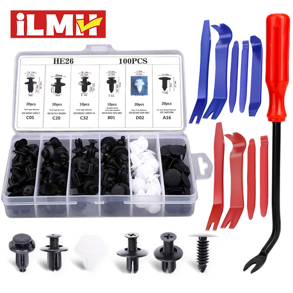 100pcs Auto Fastener Clip Kit