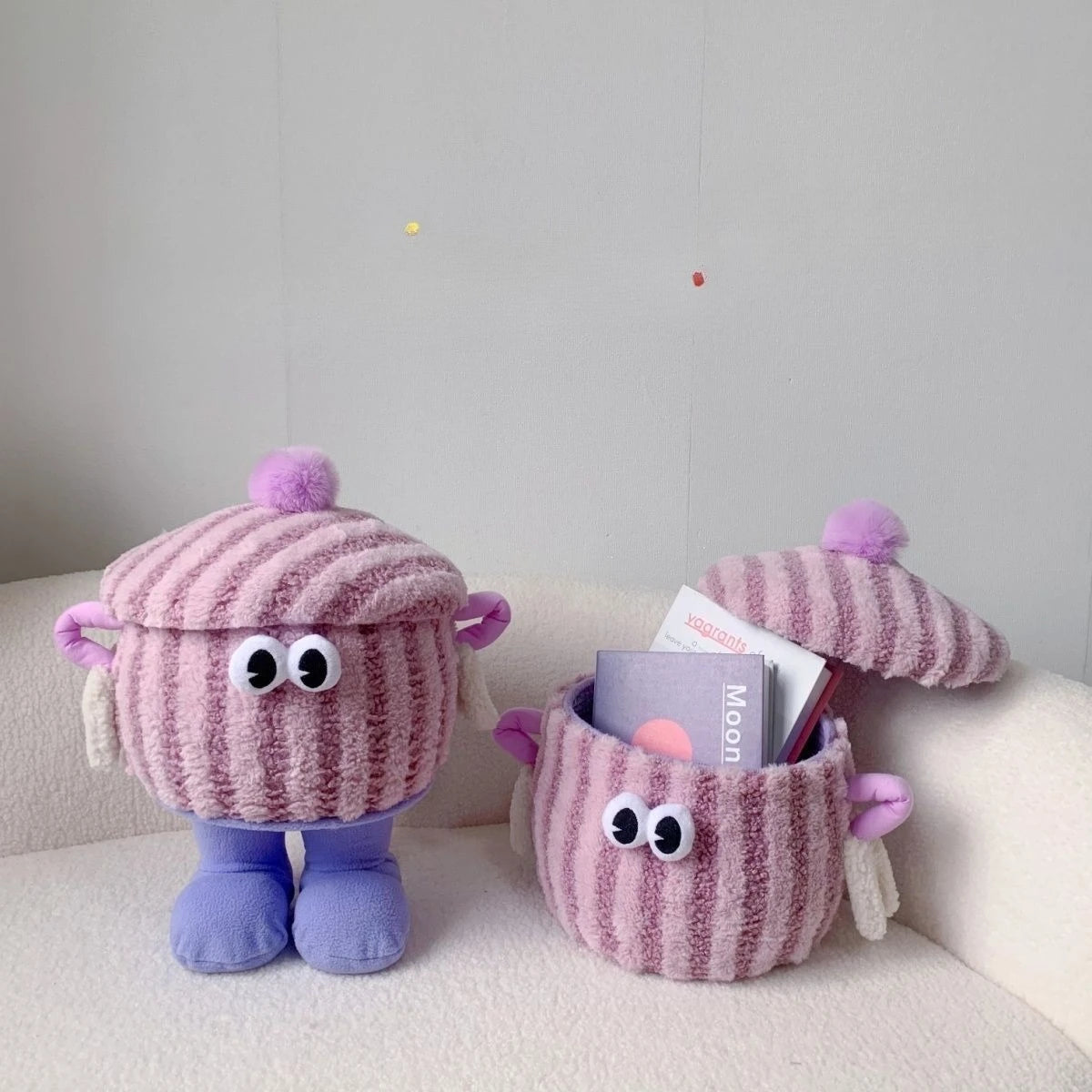 Cartoon monster storage box storage doll cosmetics weaving girl heart cute snacks sundries desktop finishing
