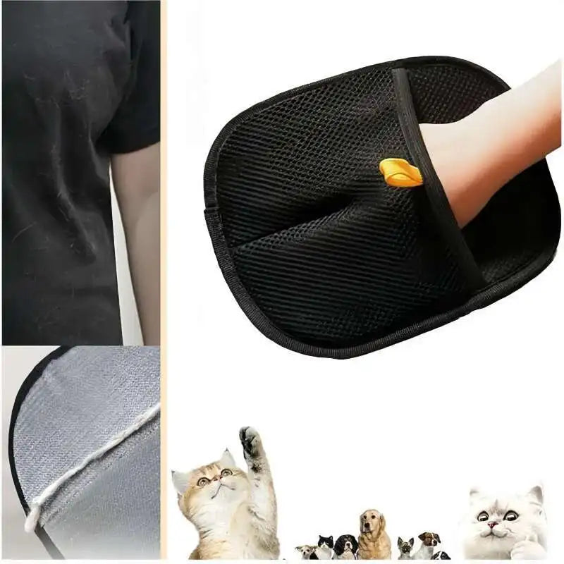 Pet Hair Remover Cat Gloves Double-Sided Fur Gloves Cat Dog Grooming Gloves for Washing Deshedding Cleaning Carpets Sofas