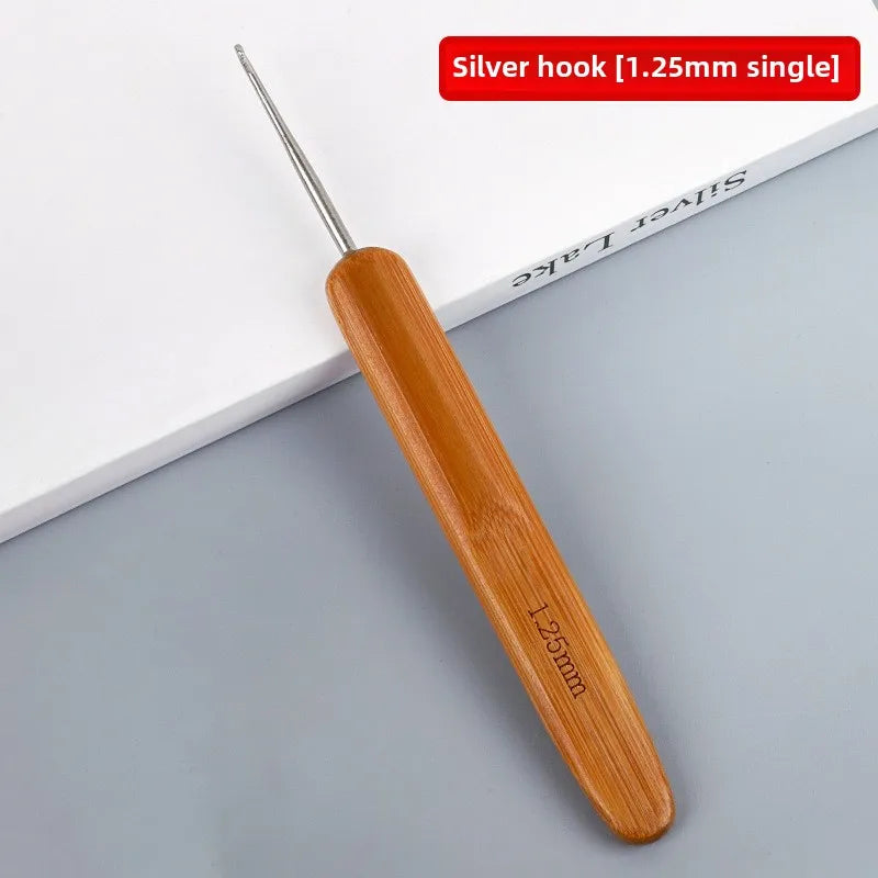 Full set of bamboo handle crochet bamboo crochet wool hook hand knitting tools sweater needle round head carbonized crochet