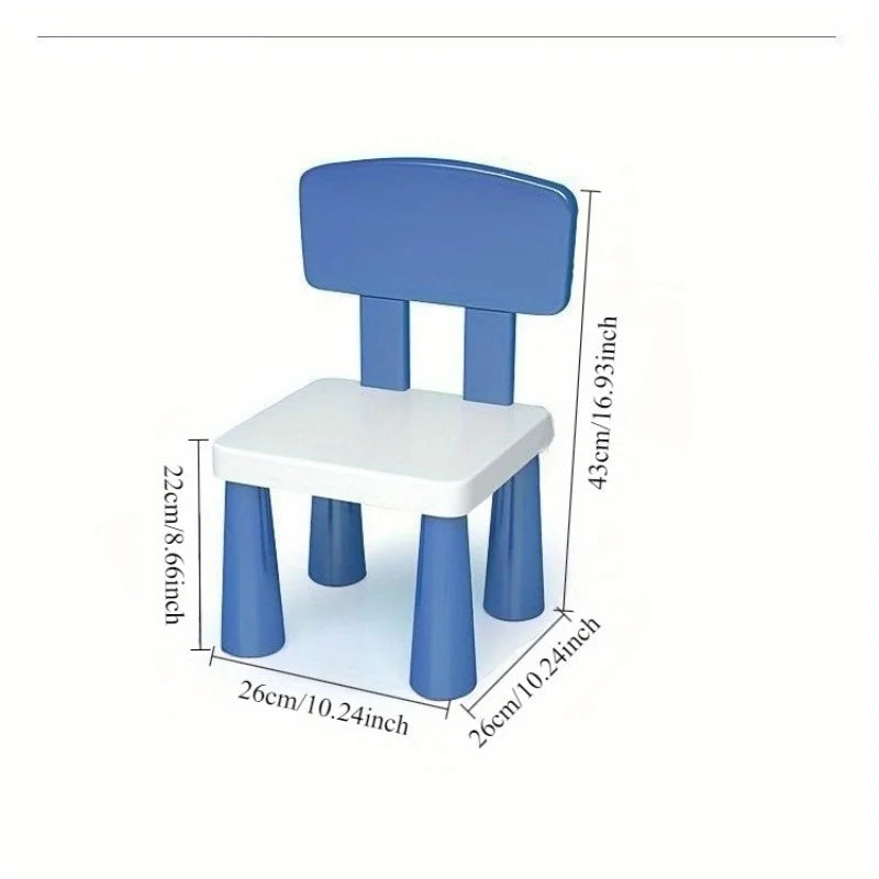 Durable plastic cartoon chair with backrest, lightweight and comfortable study desk and chair, suitable for home, school,