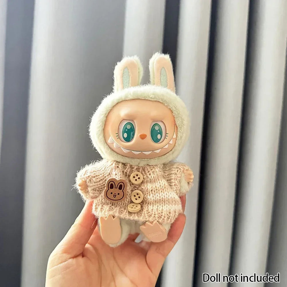 Labubu V1v2,Clothing, Seat Suit, Scarf, Bag, Doll Accessories, Cute Decoration, 15-17 cm