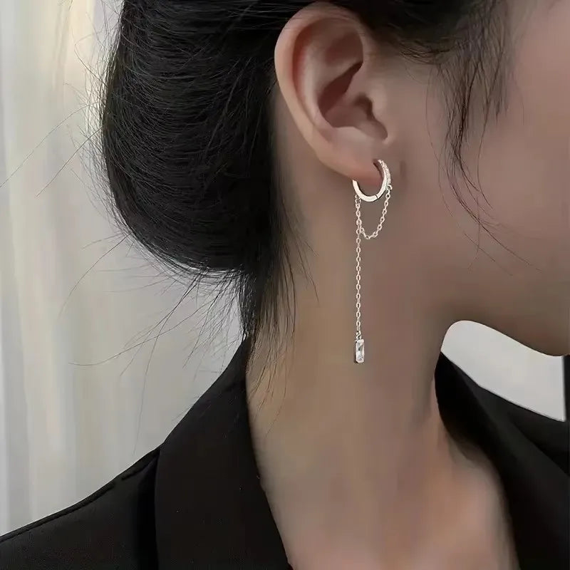 Fashion Tassel Hoop Pendant Earrings