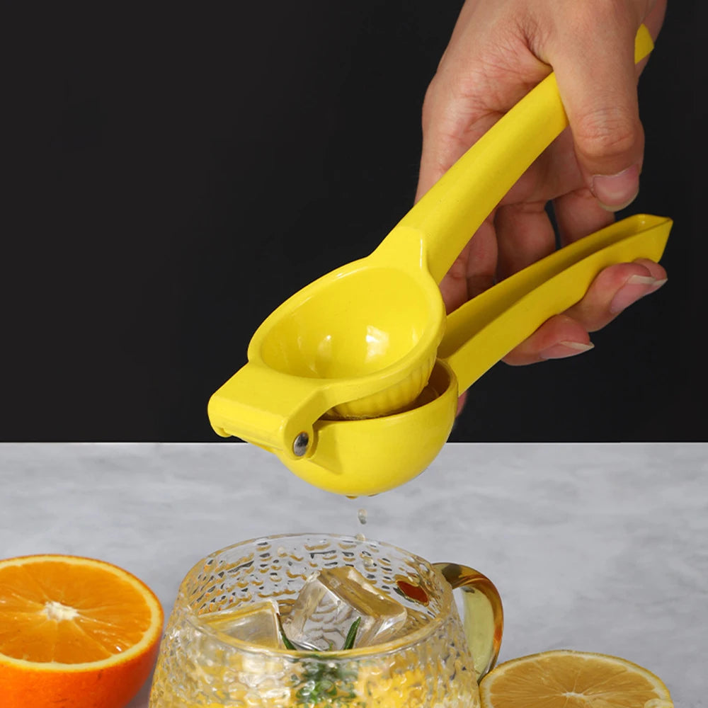 1PC Lemon Juicer Aluminum Juicer Manual Lemon Clamp Kitchen Tool Durable Rust-Proof, Yellow
