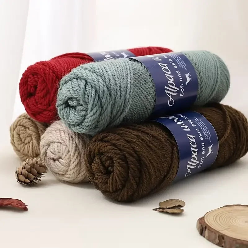 5pcs Camel wool needle thread, comfortable and soft to the touch, hand-woven scarves and other DIY medium and thick wool balls