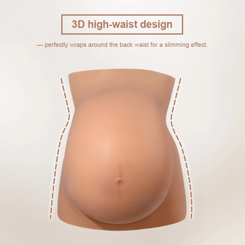 LERVANLA Upgraded Version Pregnant Woman's Belly Silicone False Belly False Pregnancy Surrogacy Photo Actor Performance Props