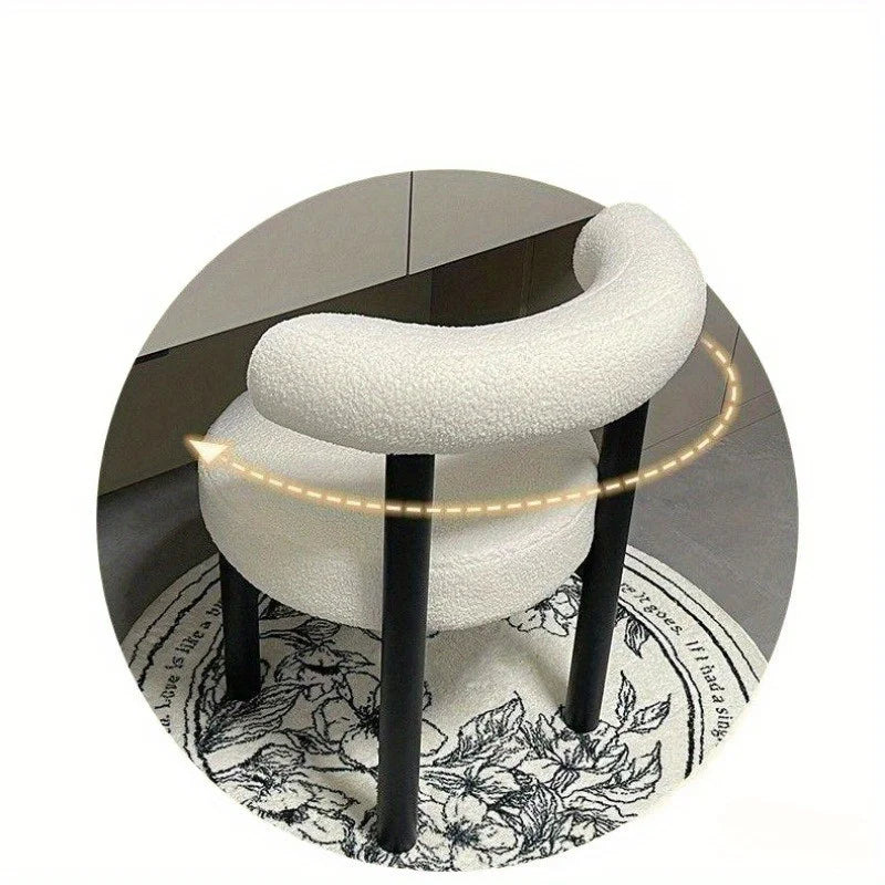 Simple Vanity Stool with Storage Cream Modern Designer Makeup Chair for Girls Bedroom Home Dining Chair238