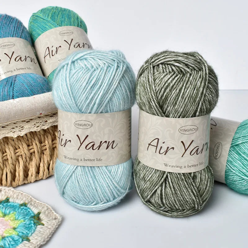 Yingrou sprayed wool yarn medium and thick baby cotton thread cotton nitrile yarn handmade DIY crochet material scarf