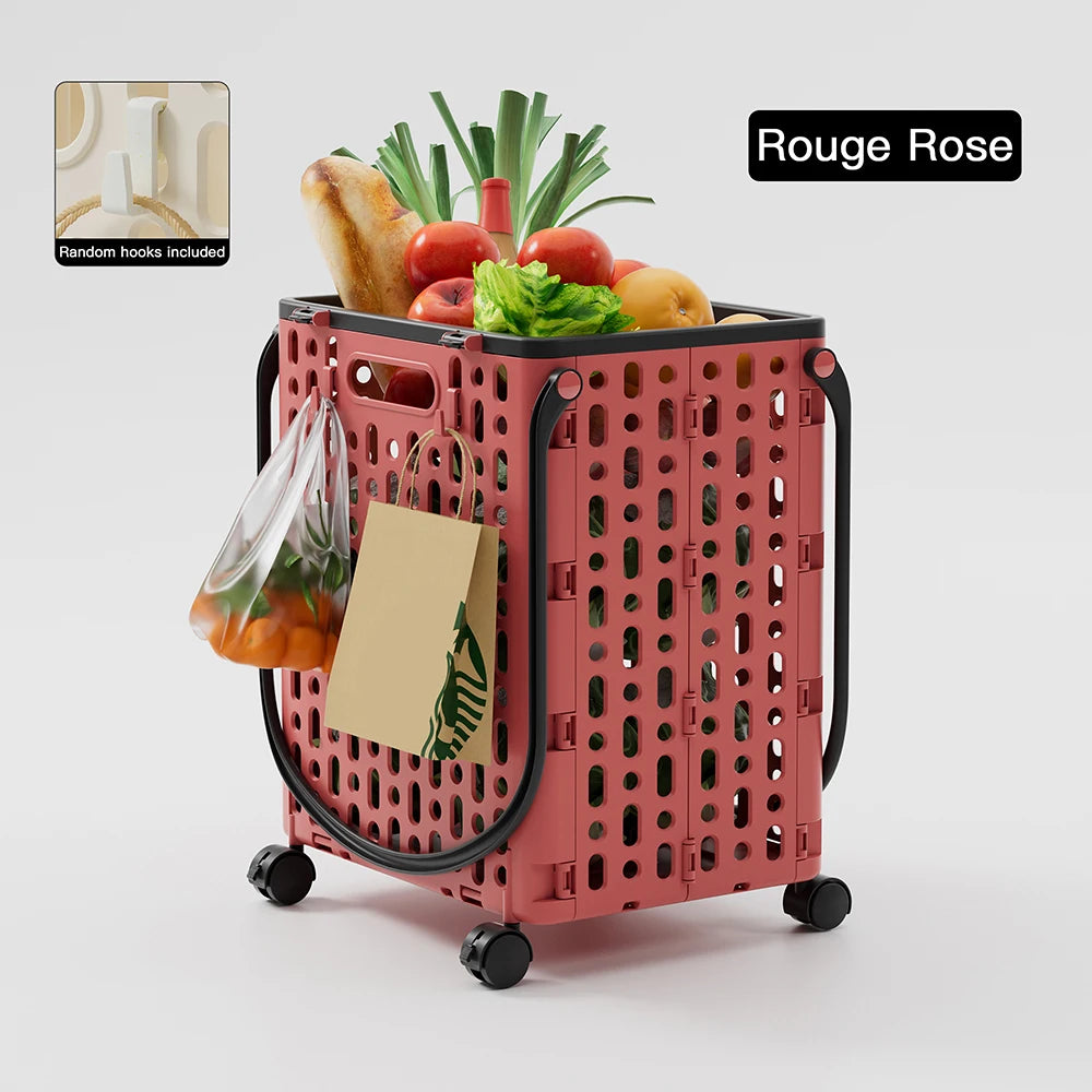 1PC Folding Supermarket Shopping Cart, Household Trolley, Grocery Shopping Cart, Foldable Shopping Cart For Shopping Malls