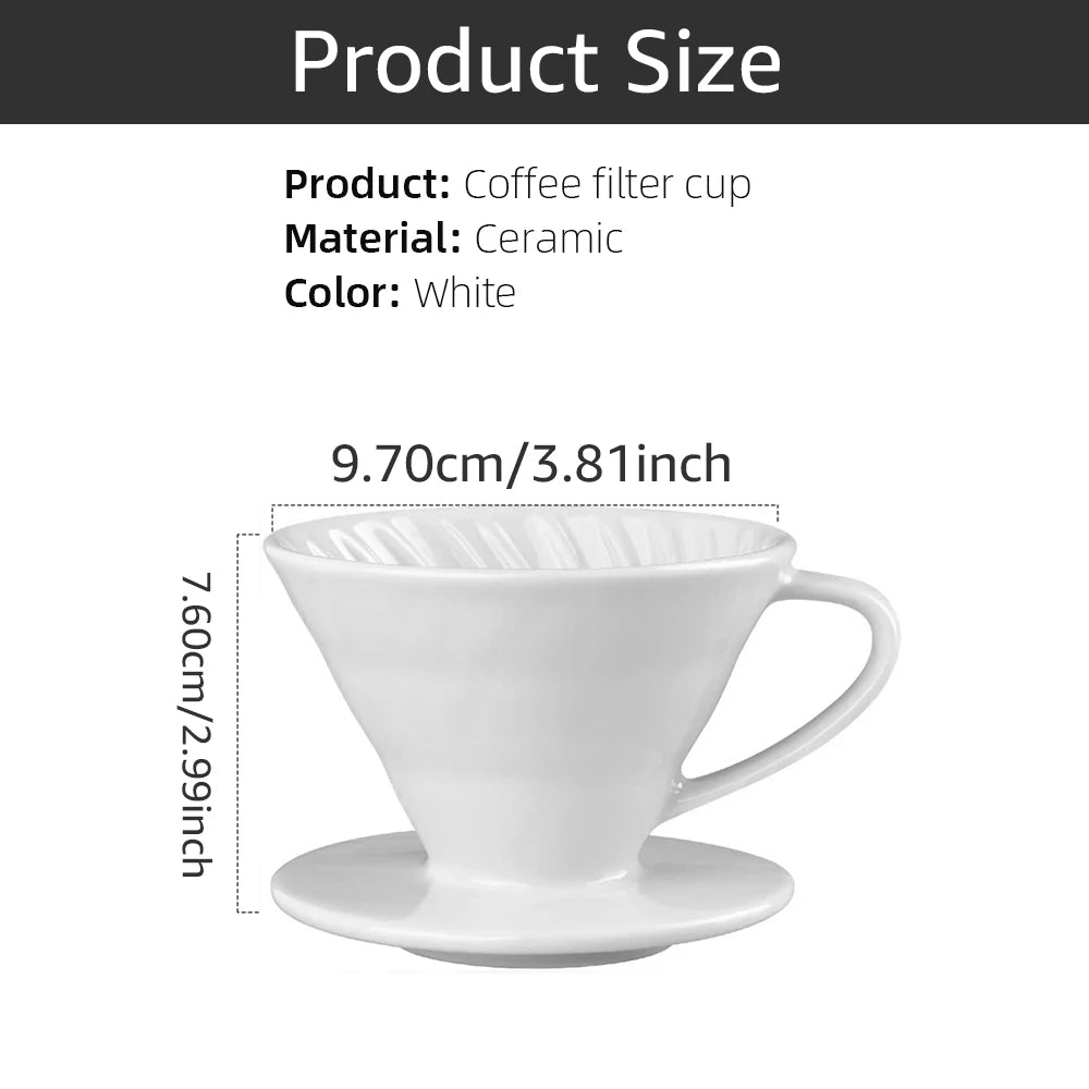 Ceramic Coffee Filter Cup Reusable Filters Coffee Maker Conical Hand Flush Single Drip Filter Cup Barista Tool Cake Cup
