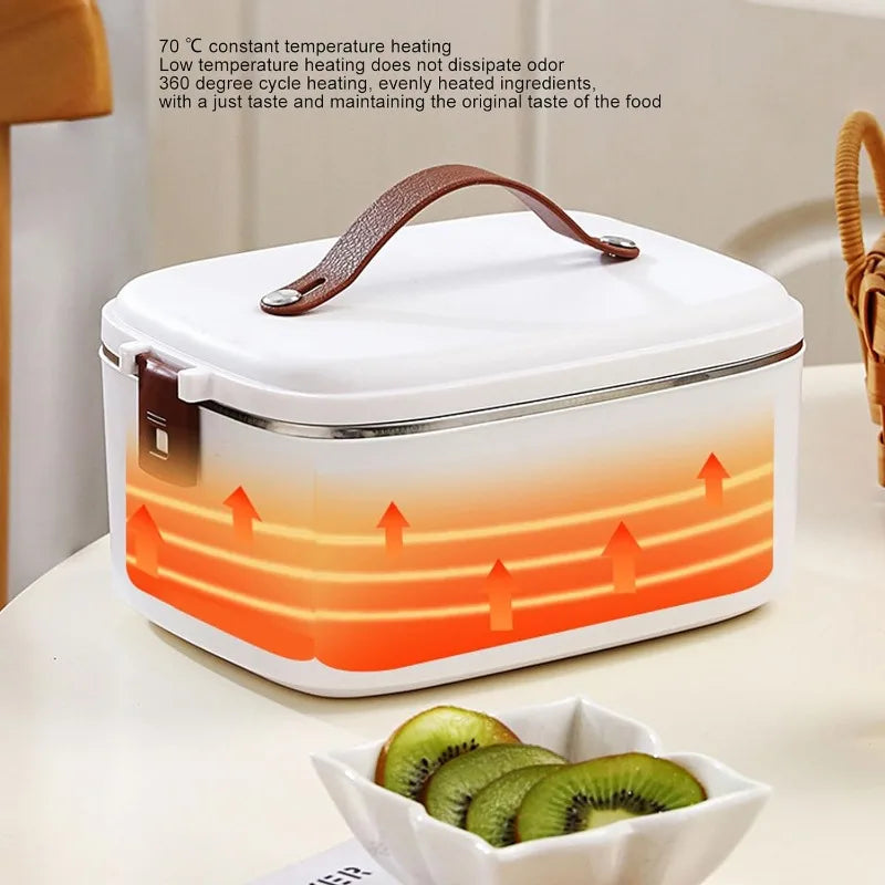 1.8L Electric Lunch Box,Stainless Steel Portable Heated Lunch Box Faster Food Warmer Removable Stainless Container for Car Home