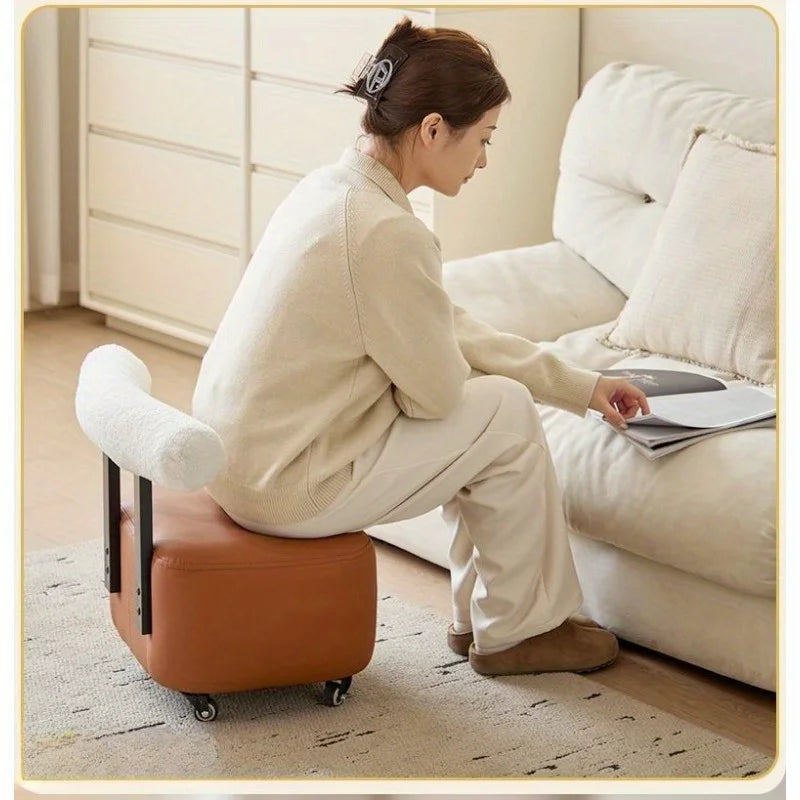 Yoyo shoe change stool living room creative small stool backrest solid wood sofa stool household light luxury multi-purpose