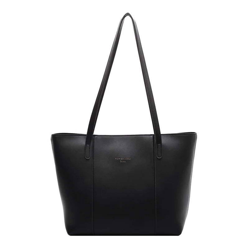 1pc Lady pu Solid Shoulder Tote fashion Large Capacity Middle Compartment Zipper Closure Women Bag for Dating Gift Daily Commuting