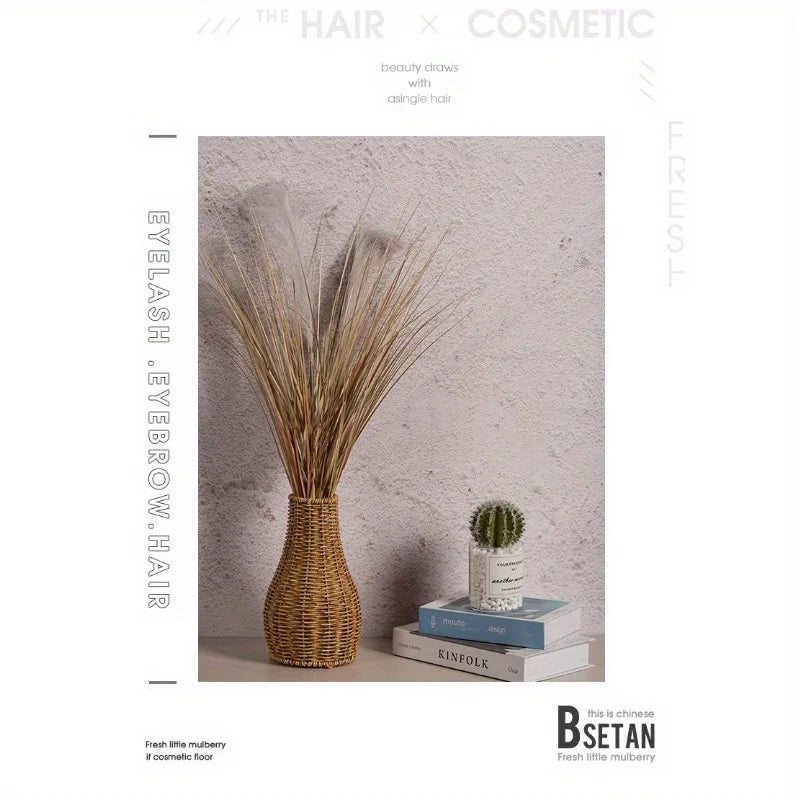 Handmade vintage creative imitation rattan floor vase. Indoor decoration, balcony coffee table flower arrangement tube