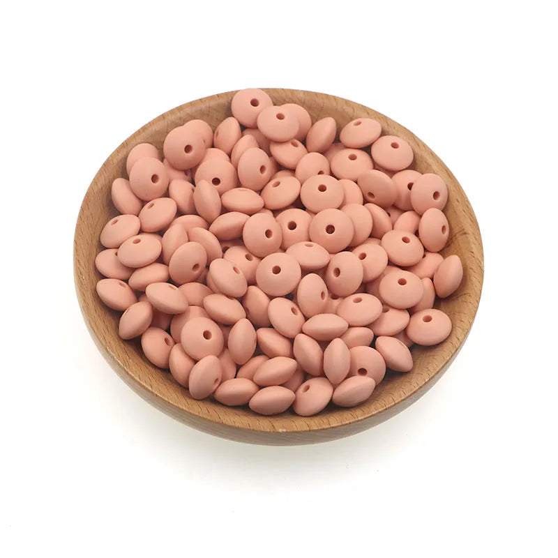 Lentil Silicone Beads