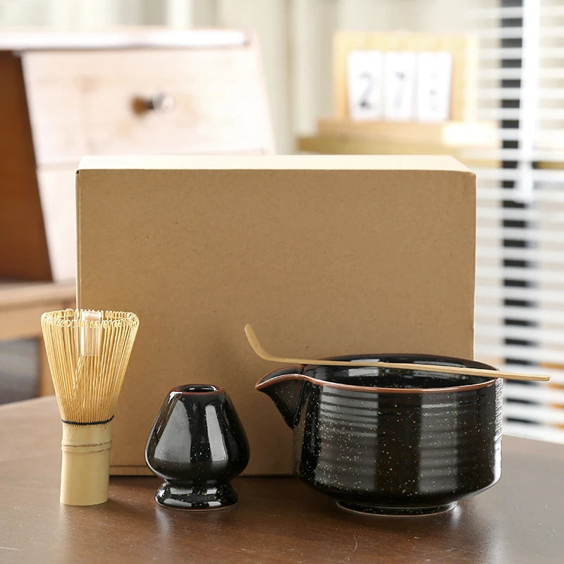 Japanese Matcha Tea Set Whisk Stand Tea Ceremony Matcha Bowl Grinder Brushes Tea Tools Holder Tea-making Accessories Teaware