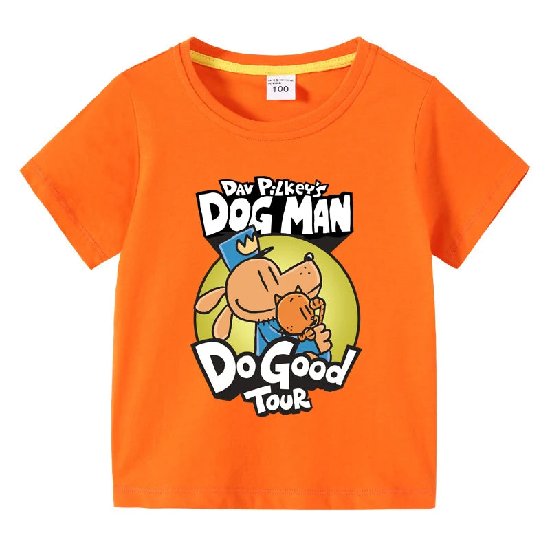 2025 New Kids Clothing Dog Man Do Good Tour Graphic T-Shirt Children Summer Cartoon Short Sleeve Tee Boys Girls Fashion Clothes