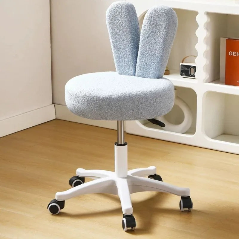 Rabbit Ear Makeup Chair Cream Wind Lamb Fleece Chair Bedroom Computer Back Chair Nail Shop Cartoon Lifting Dressing Stool