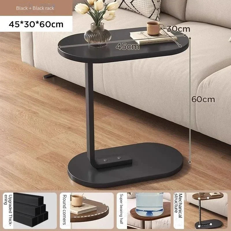 C-shaped Side Table Small Coffee Table Living Room Sofa Table Home Portable Modern Light Luxury Style Home Compact Coffee Table