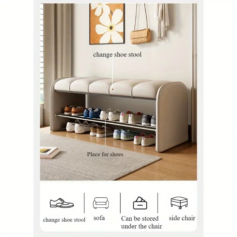 Shoe change stool Home door Seated shoe stool Entry door Shoe cabinet Seat stool integrated soft bag Seat cushion Shoe rack