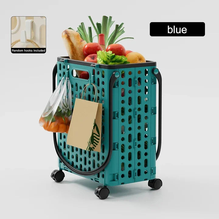 1PC Folding Supermarket Shopping Cart, Household Trolley, Grocery Shopping Cart, Foldable Shopping Cart For Shopping Malls