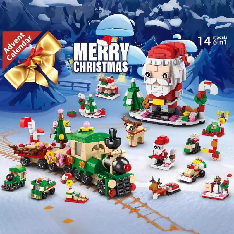 Surprise Christmas Advent Calendar Blind Box Christma Building Blocks Toys Kids Sets Santa Claus Toys Set Children’s Gifts﻿