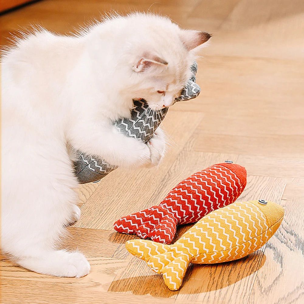 1PC Fun Cat Sackcloth Fish Toy High With Catnip Fish Pet Cat Gnawing Inside The Toy Room