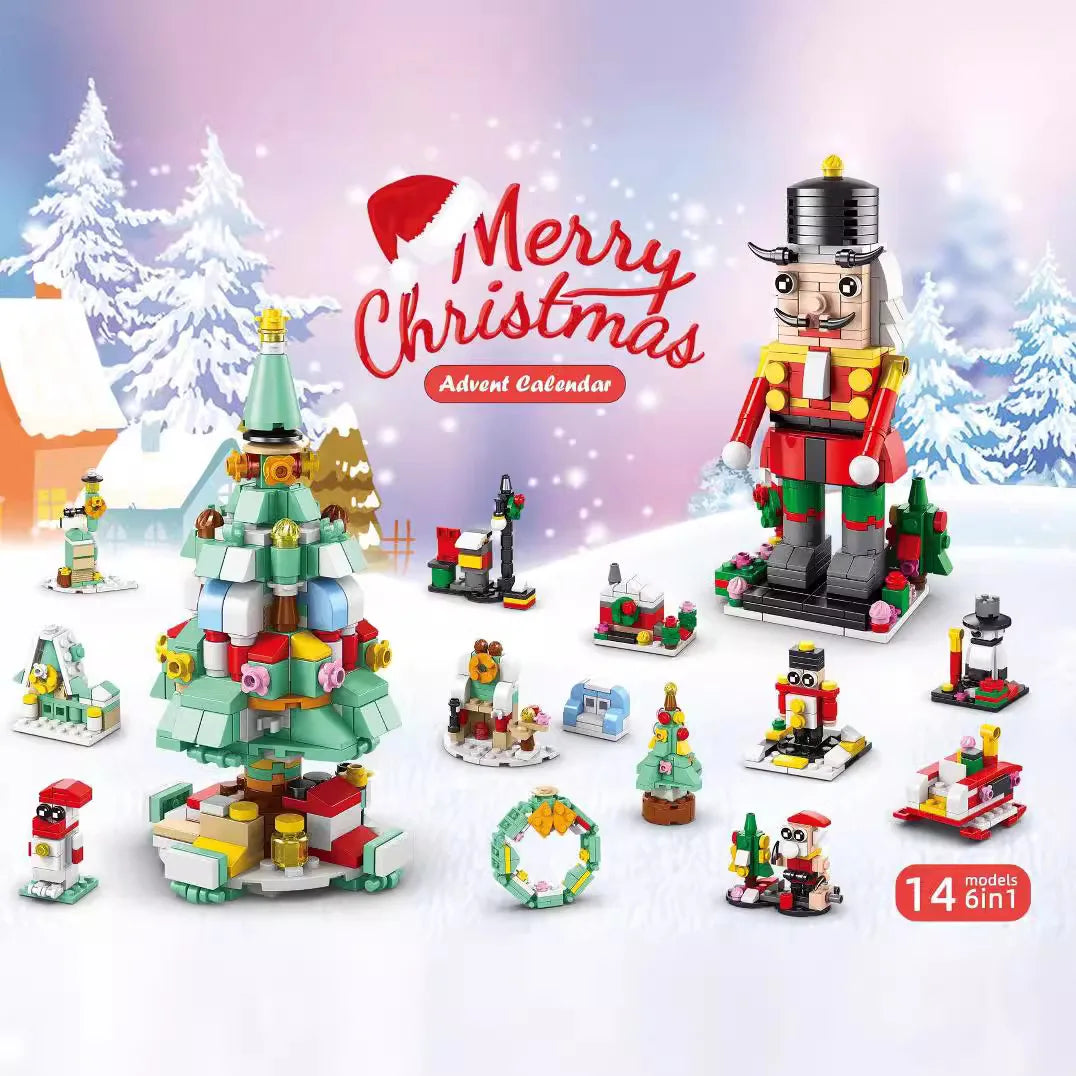 Surprise Christmas Advent Calendar Blind Box Christma Building Blocks Toys Kids Sets Santa Claus Toys Set Children’s Gifts﻿