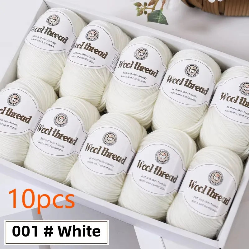 10pcs Australian Wool Yarn [About 500G/10 Balls Per Pack] Soft And Warm Easy to Knit,Sweaters,carves,DIY Knitwear