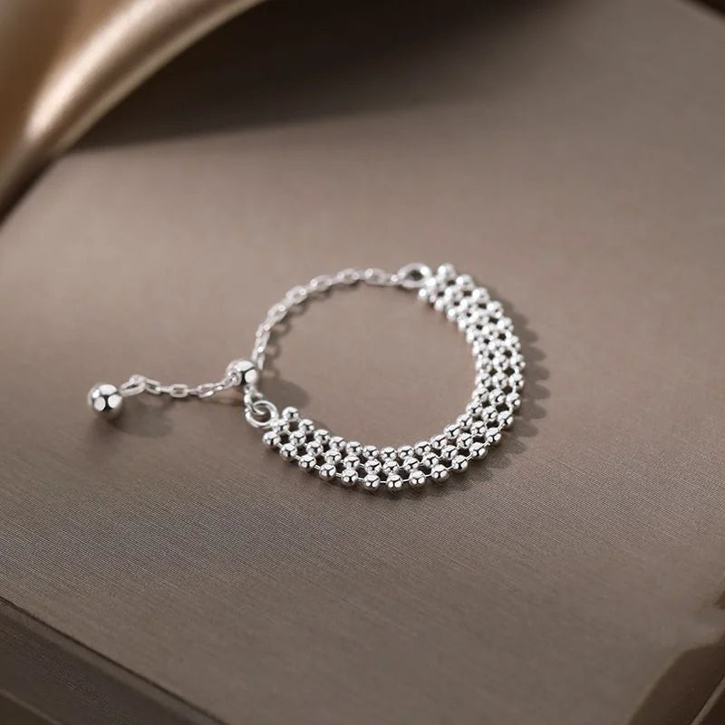 New Flower Multi Layer Long Tassel Chain Rings