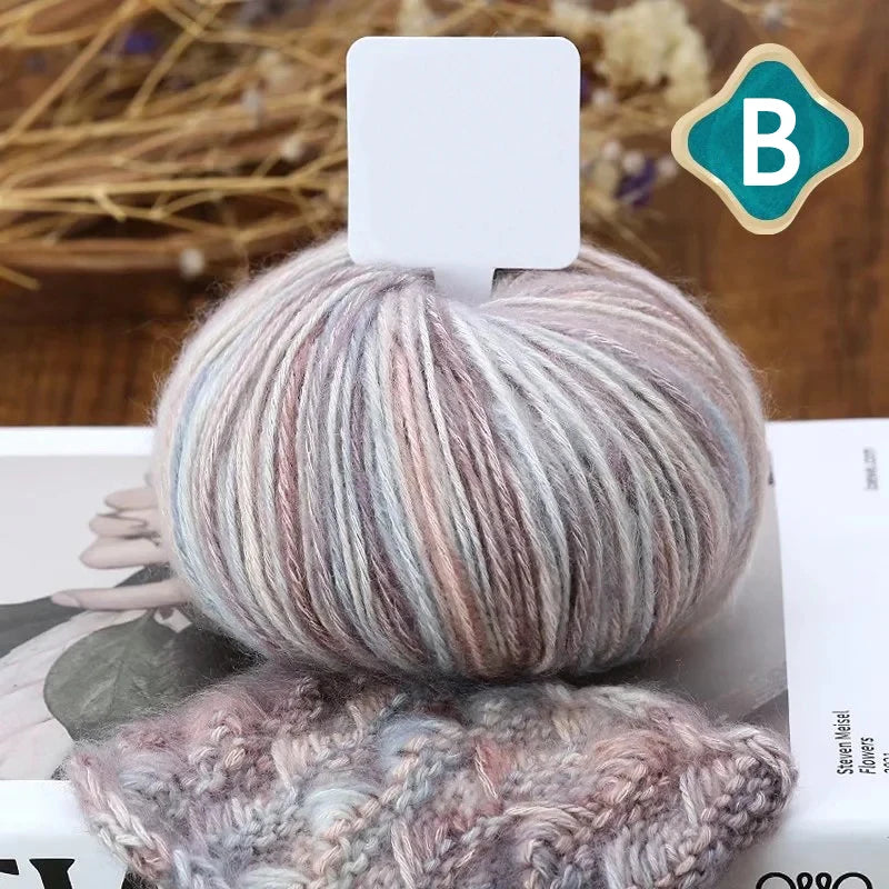 50g/Ball Crochet Knitting Combed Cotton Gradient Yarn Soft Milk Wool Yarn For Scarf Sweater Hat Clothing DIY Needlework Thread