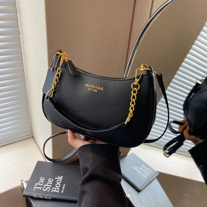 1 Piece of Pure Color Shoulder Bag for Women, Versatile Chain Crossbody Bag That Can Be Placed as a Machine
