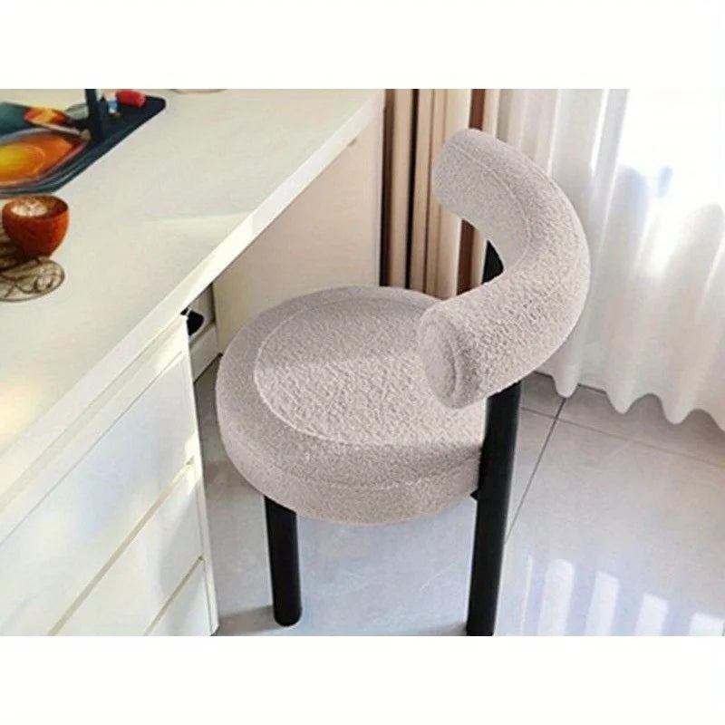 Simple Vanity Stool with Storage Cream Modern Designer Makeup Chair for Girls Bedroom Home Dining Chair238
