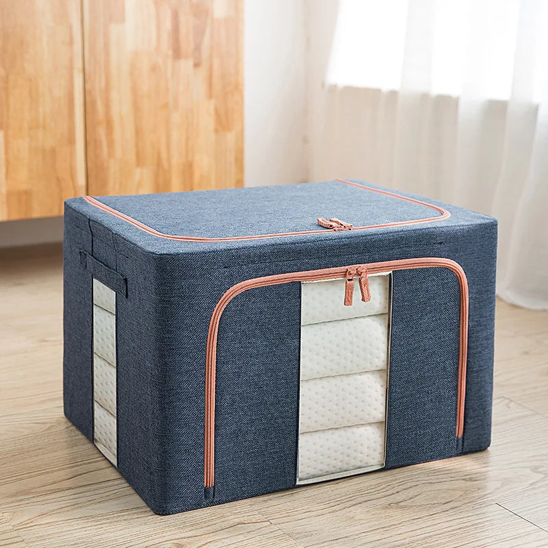 Clothes storage box, cotton and linen storage box, folding and organizing box, household wardrobe, storage box, large storage